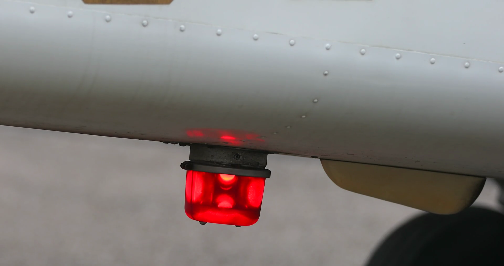 4K Airplane Red Strobe Light Beechcraft Airport Stock Video Footage 00