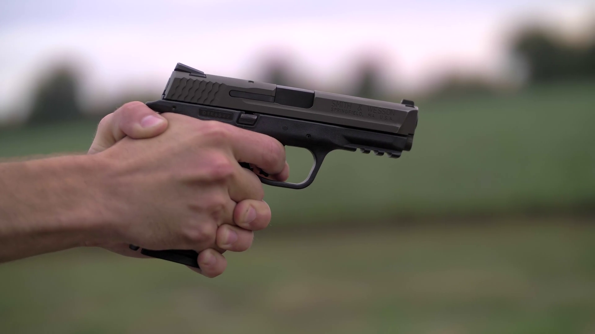 4k 60 Fps Slow Mo 44mm Hand Gun Shooting Stock Footage SBV-317186211