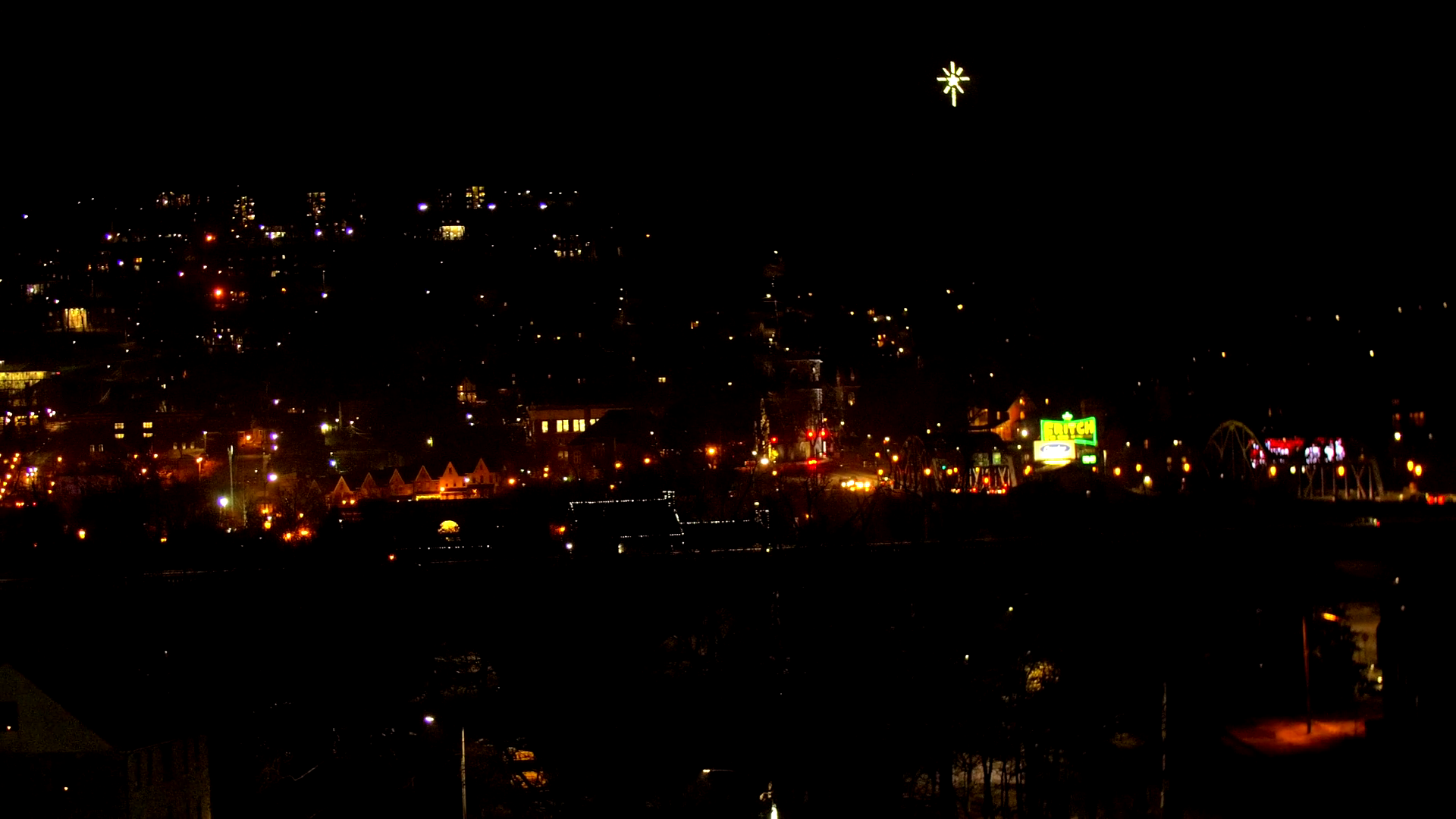 Bethlehem Pa Night Skyline Moravian Star Mission Outpost Pennsylvania