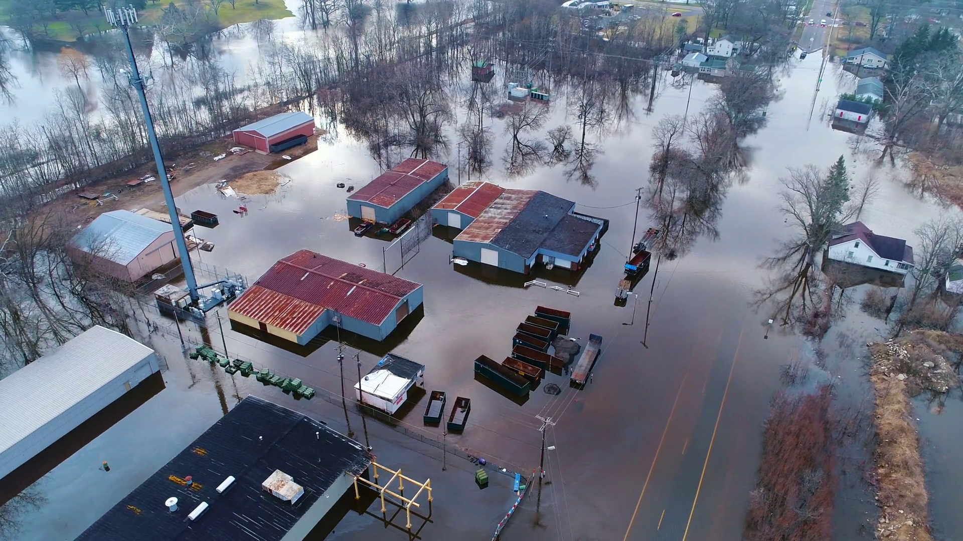 Natural Disaster Flooding Devastation Earth Destruction Cinematic Drone