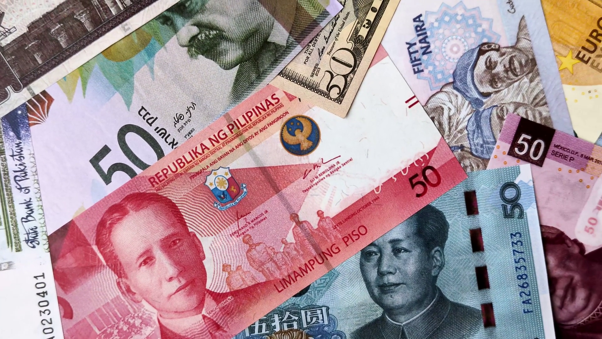 Paper Money Banknotes Of Different Countries Stock Footage SBV ...