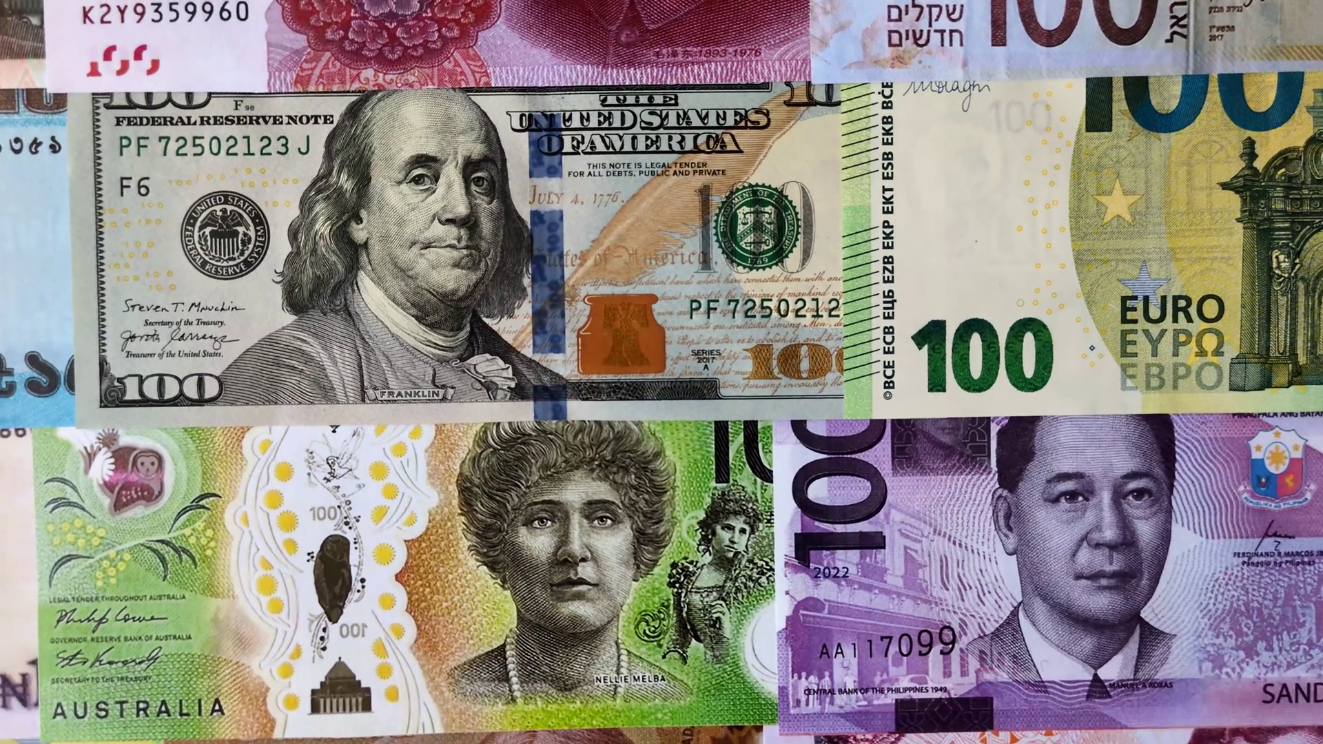 Paper Money Banknotes Of Different Countries Stock Footage SBV ...