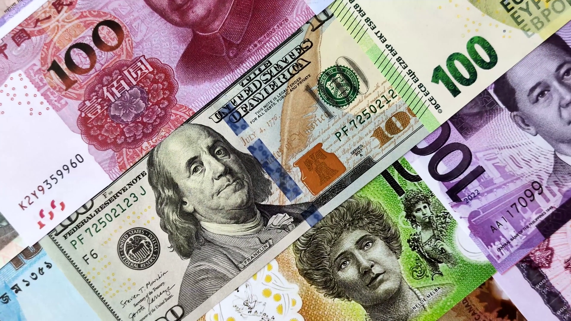 Paper Money Banknotes Of Different Countries Stock Footage SBV ...