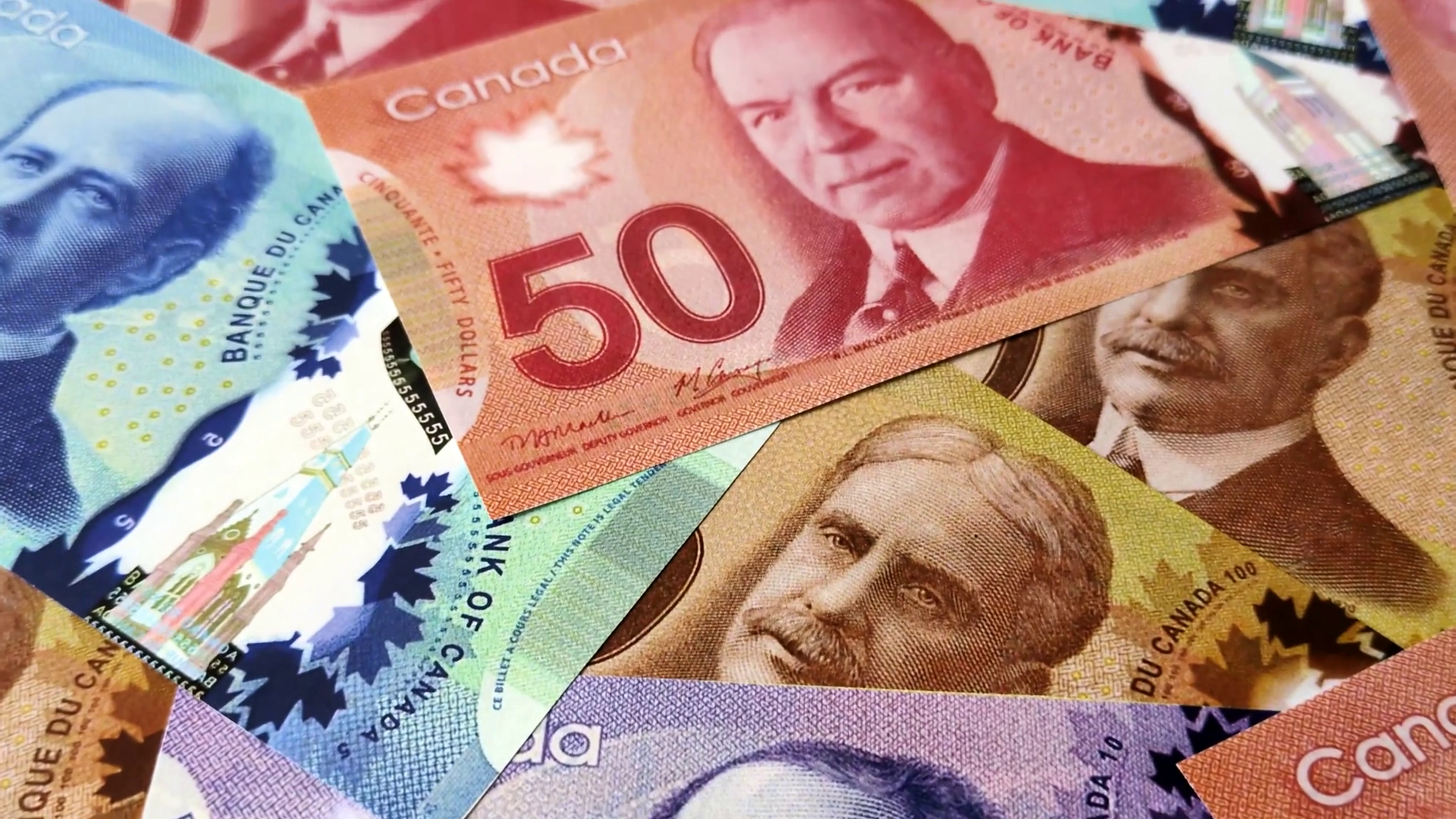 Money Currency Of Canada Dollar Banknotes Of Stock Footage SBV ...