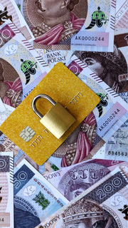Blocking of a bank debit card, account, or bill, fraud, or bankruptcy. Blocking of a bank