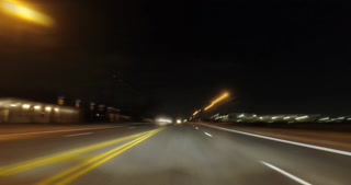 Driving Road Hyperlapse at Night with Traffic Lights
