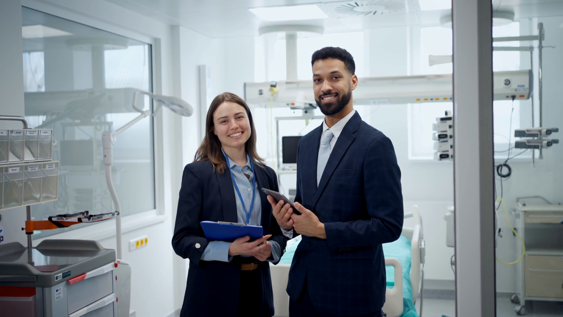 Hospital Director Manager In Modern Clinic Stock Footage SBV-352233148 ...