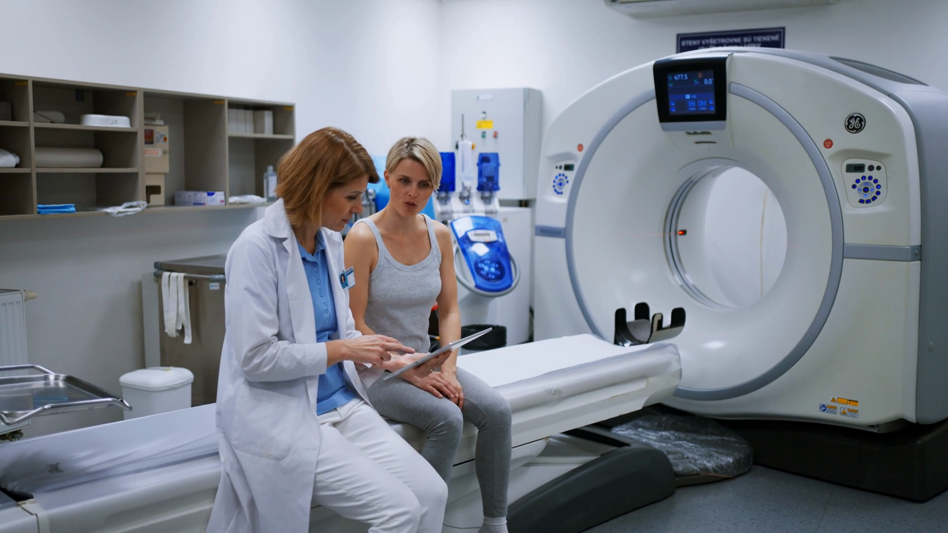 Doctor Sharing Positive Ct Scan Results With Stock Footage SBV ...