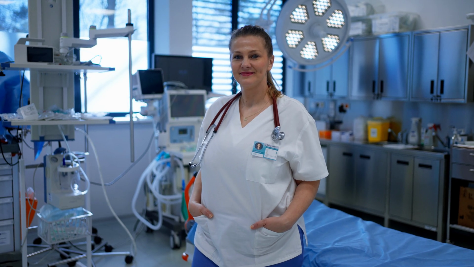 Of Female Doctor Standing In Stock Footage SBV-352636110 - Storyblocks