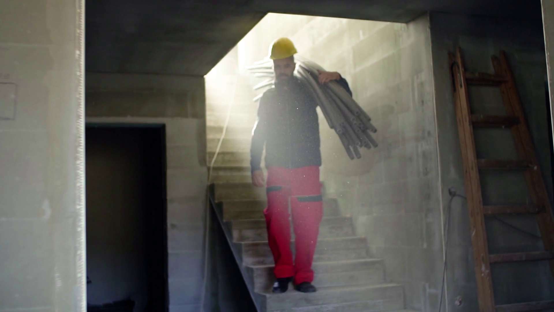 Accident Of Male Worker At Construction Site Stock Motion Graphics SBV