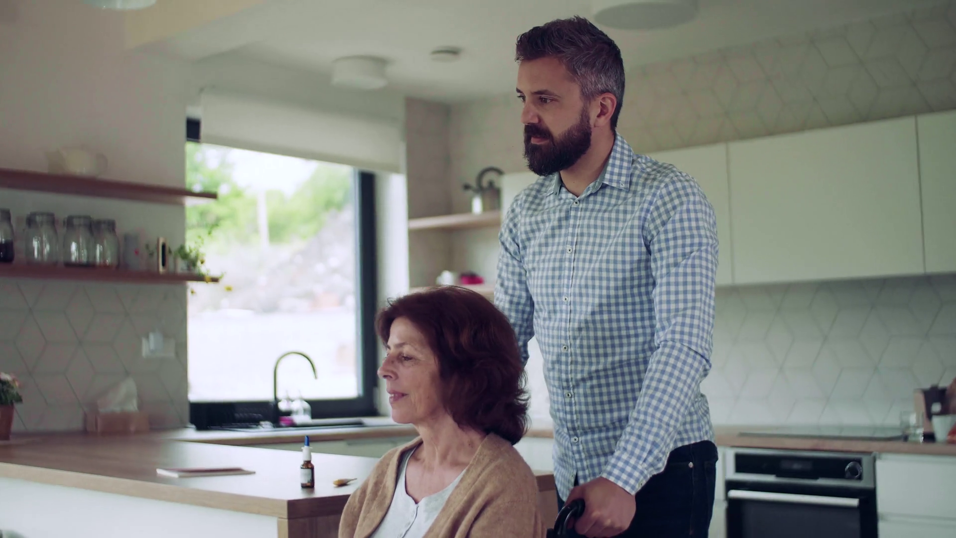 Health Visitor Disabled Senior Woman In Stock Footage SBV337826451
