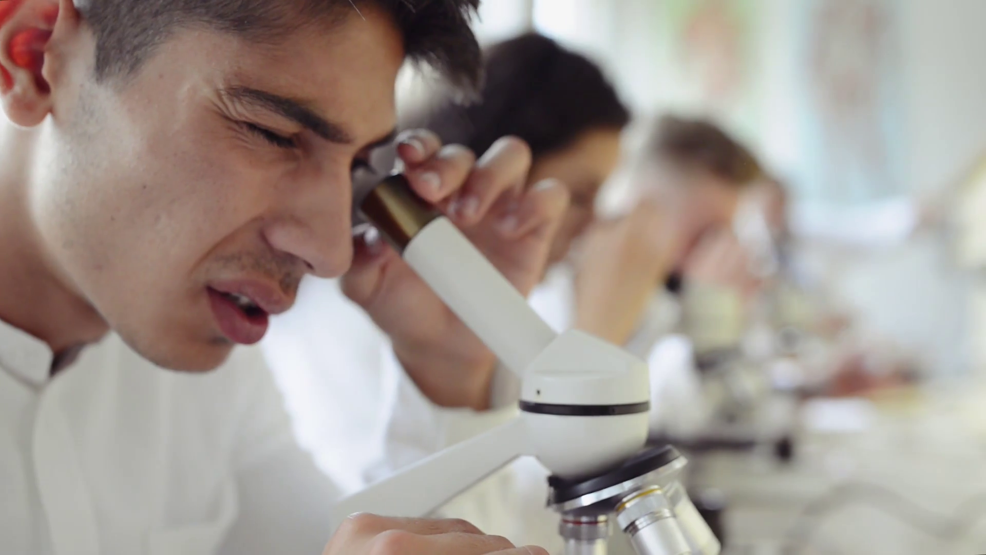 High School Students With Microscopes In Stock Footage SBV318081455