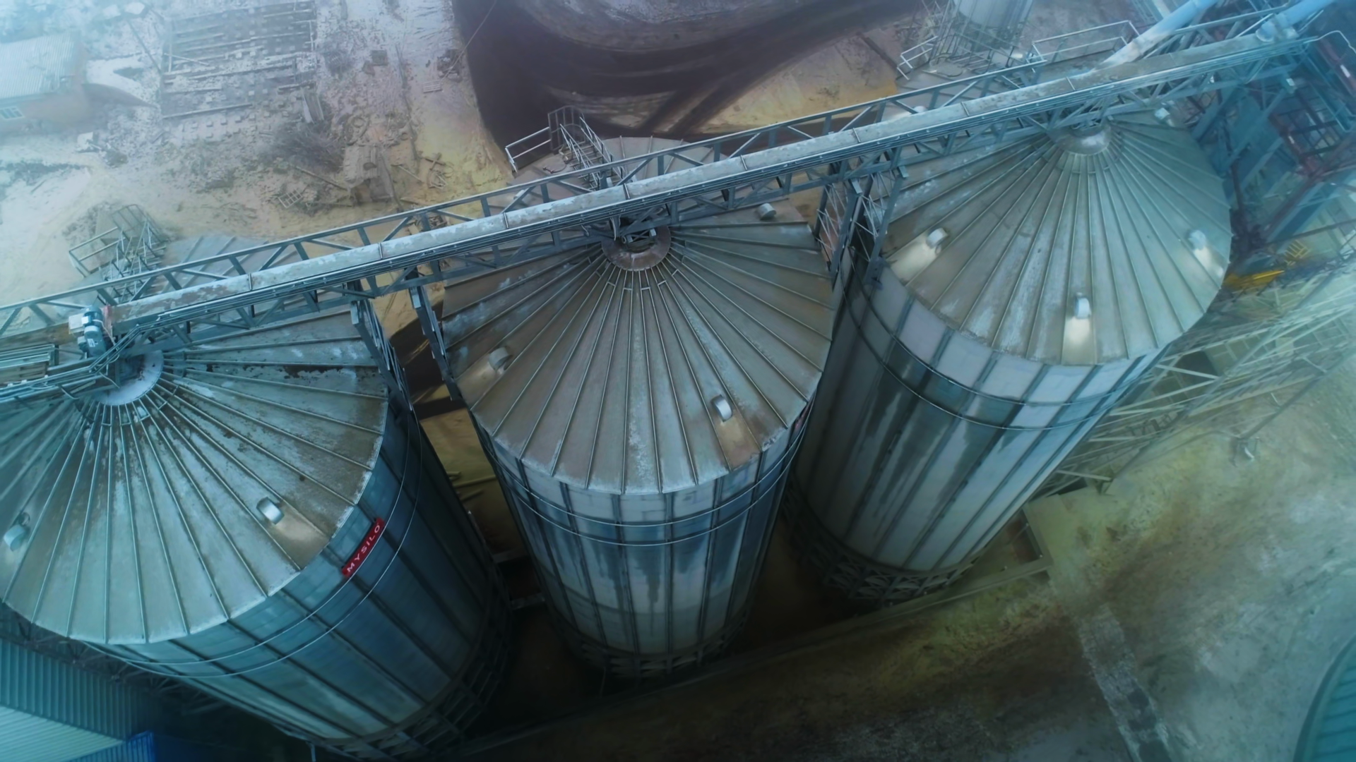 High Metal Tanks Connected Support Stock Footage SBV-353748028 ...