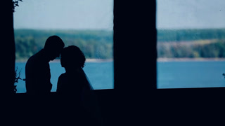 Romantic wedding couple in love