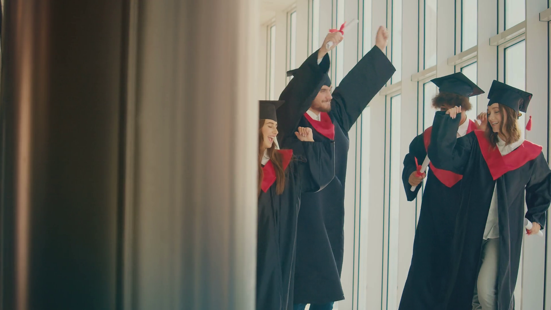 Positive Group Of Successful Graduates Stock Footage SBV-347626740 ...