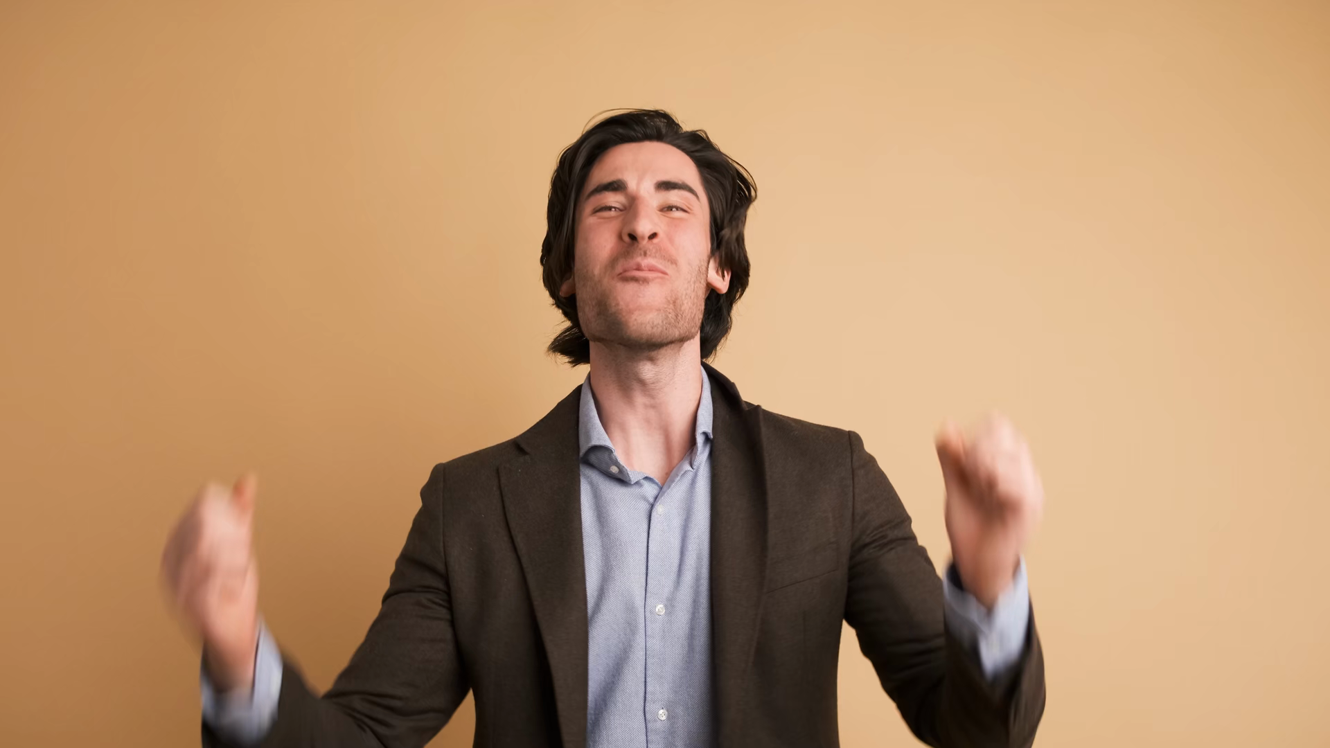 Portrait Of Excited Businessman In Blazer Stock Footage SBV-354088150 ...