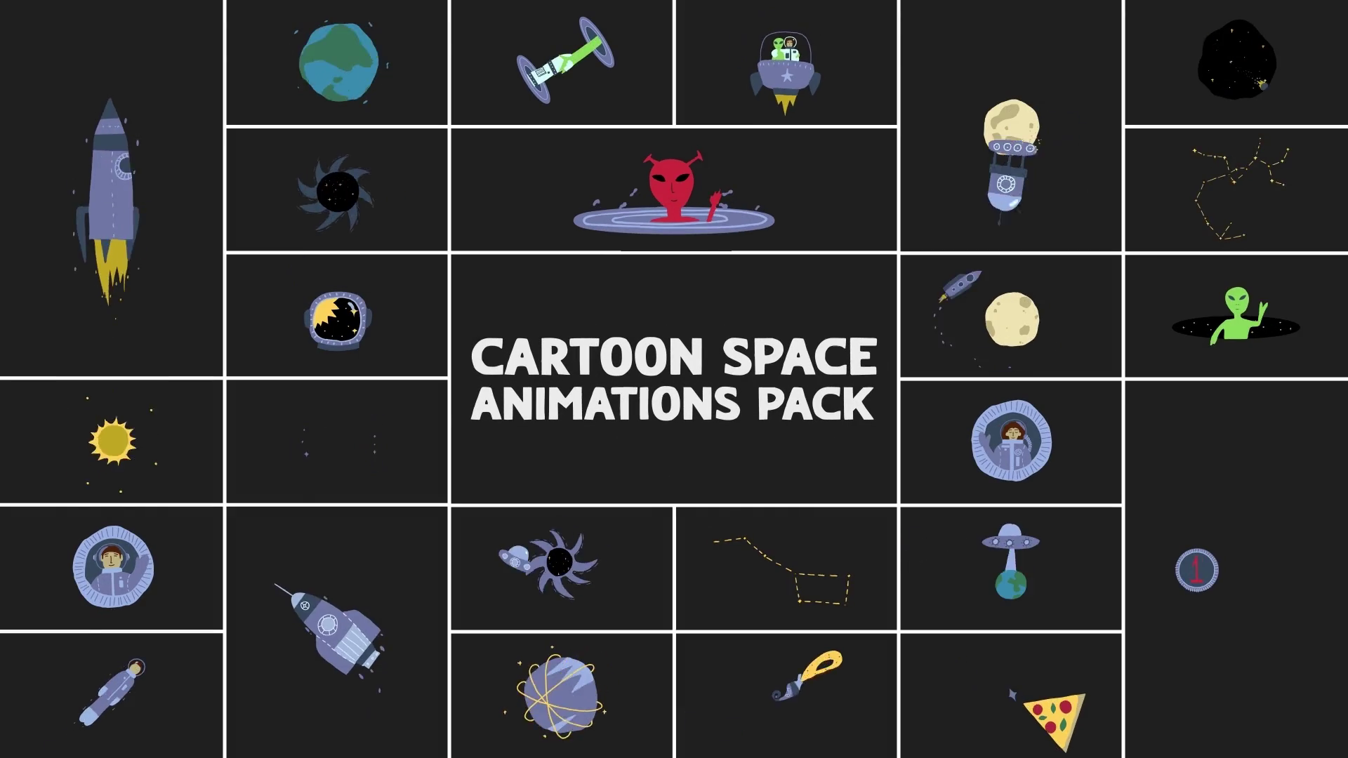 Apple Motion Template: Cartoon Space Animations Pack Fcpx SBV-349224747 ...