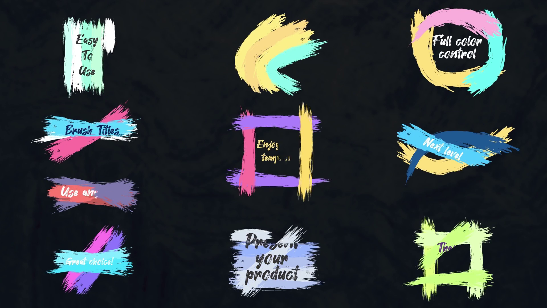 Colorful Brush Strokes Titles Premiere Pro Template SBV347486930