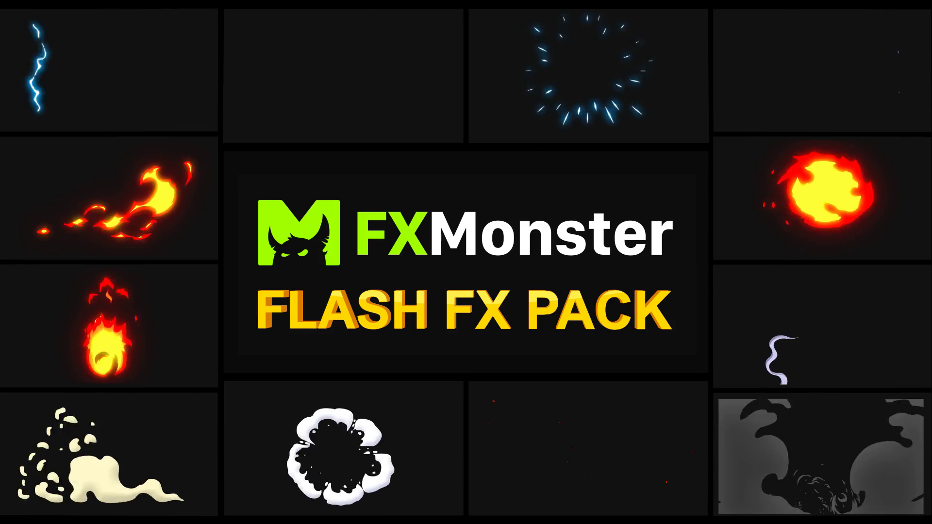 Flash FX Elements Motion Graphics Pack 02. Easy to customize with your