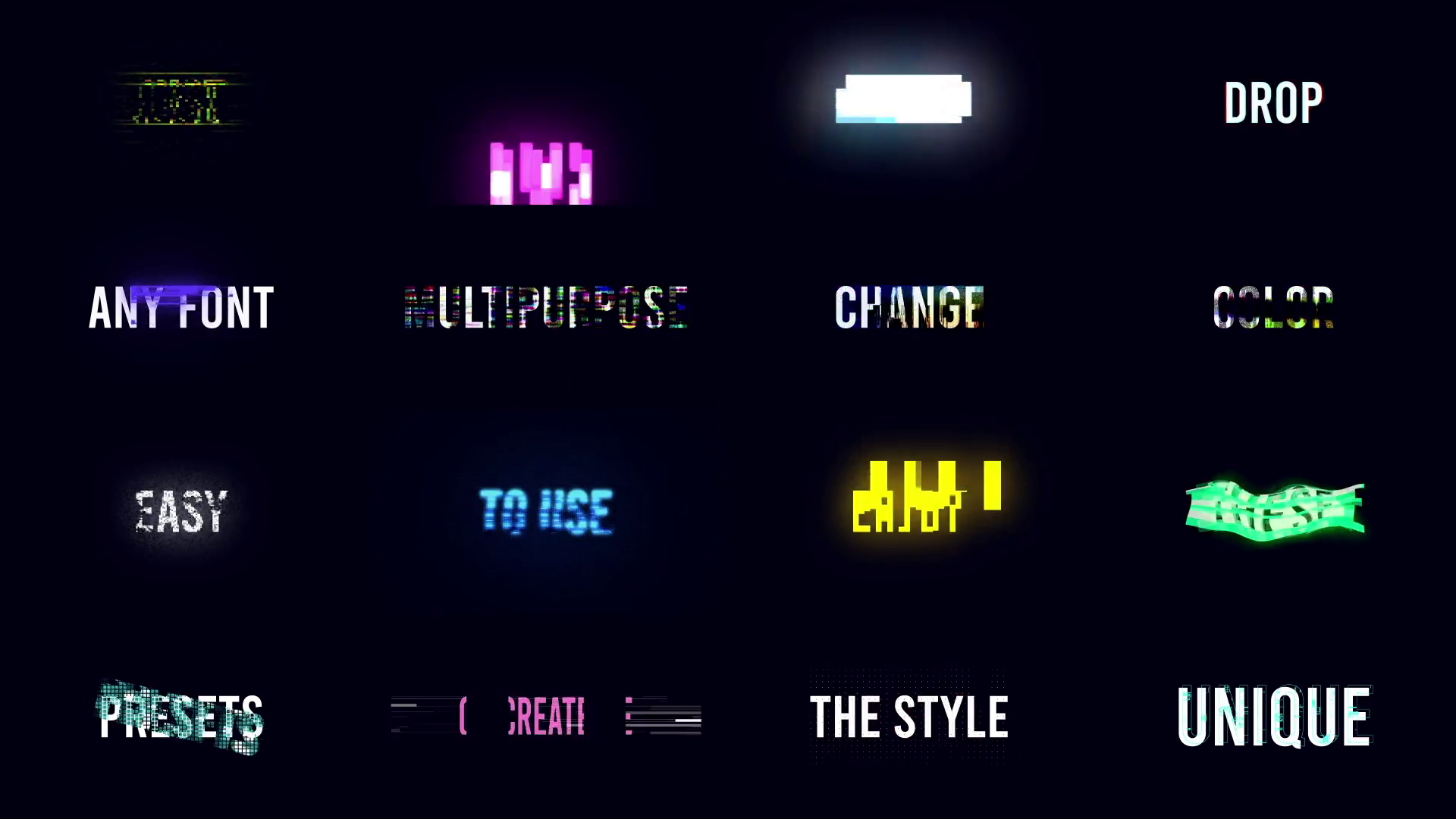 Glitch Text Presets Pack Effects Template SBV348537309 Storyblocks