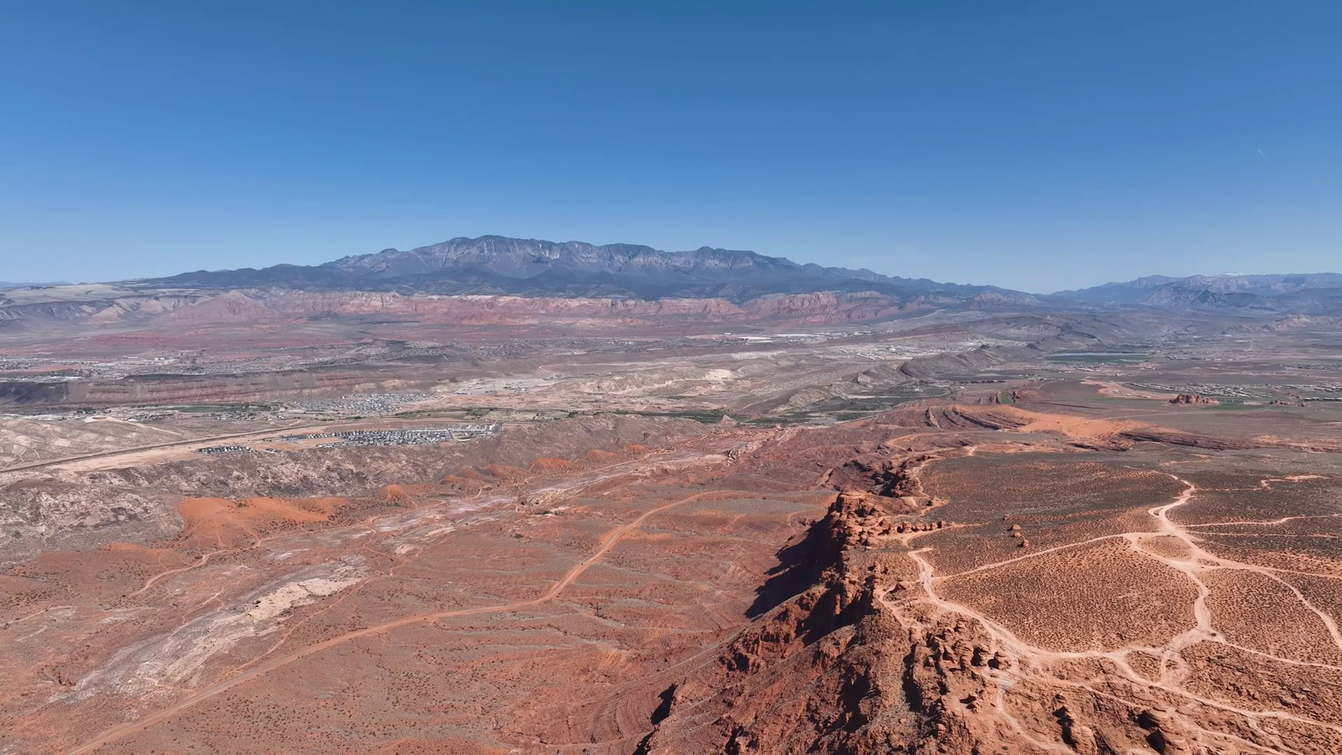 Aerial View Of Red Rock Trails Overlooking Stock Footage SBV-352536194 ...