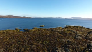Thingvellir lake in Iceland by drone sunny day