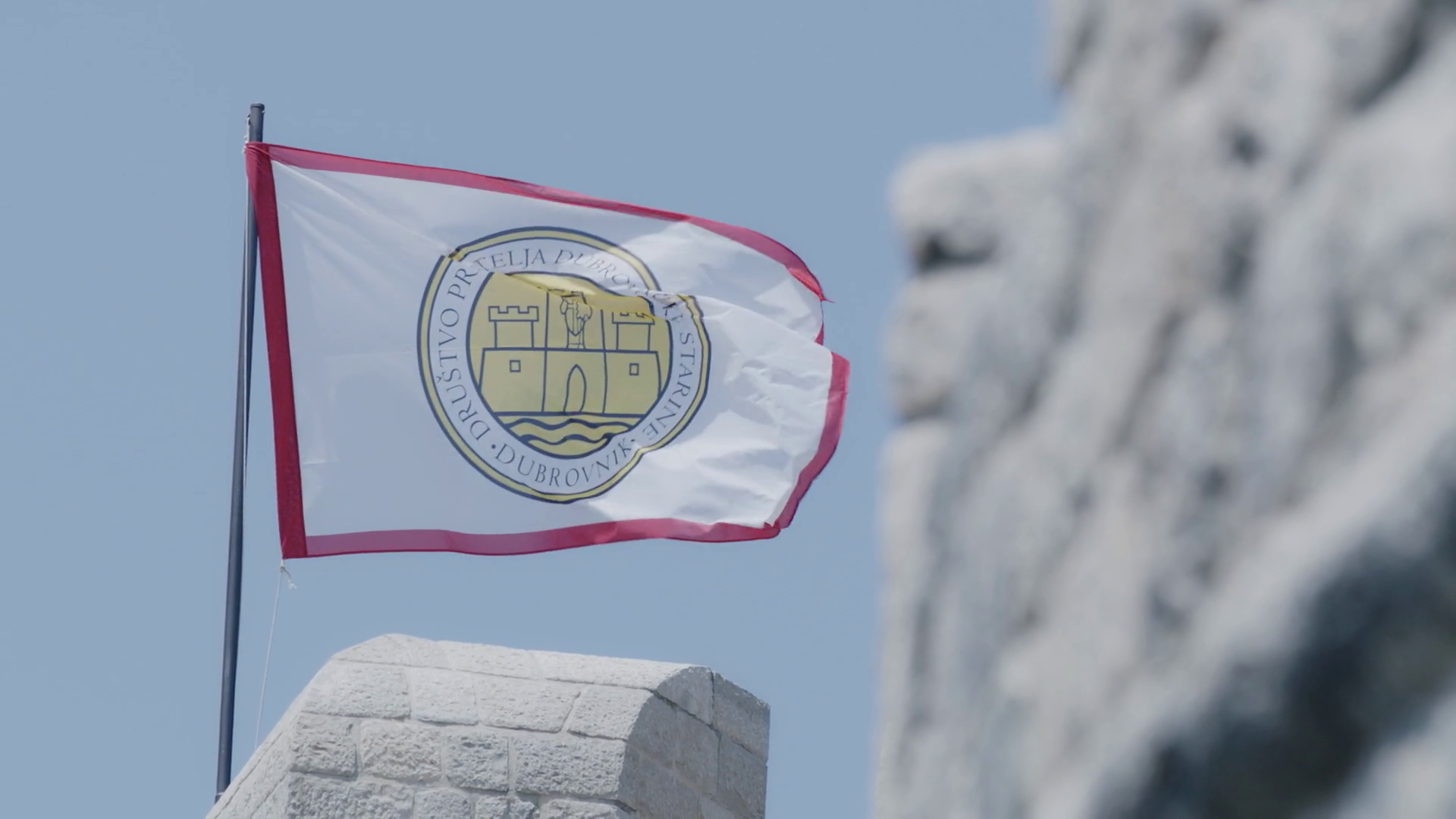 Dubrovnik Heritage Society Flag Waving Above Stock Footage SBV ...