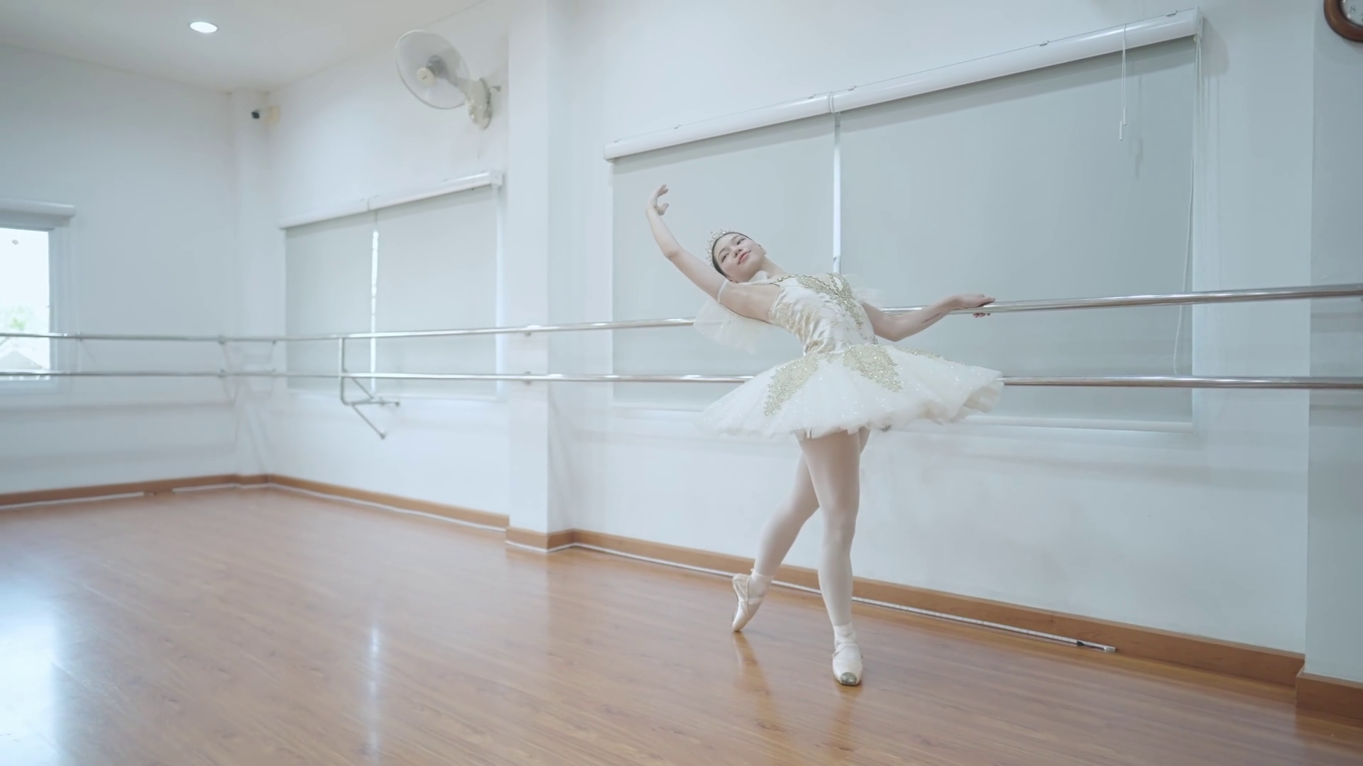Asian Ballet Dancer In Full Ballet Clothes Stock Footage SBV-349183040 ...
