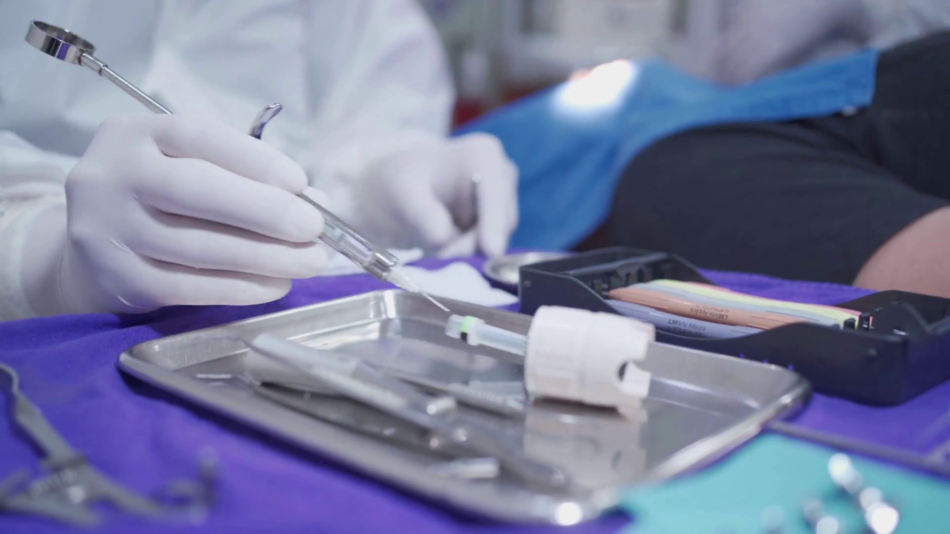 Doctor Dentist Inserting Medical Needles Stock Footage SBV346547321