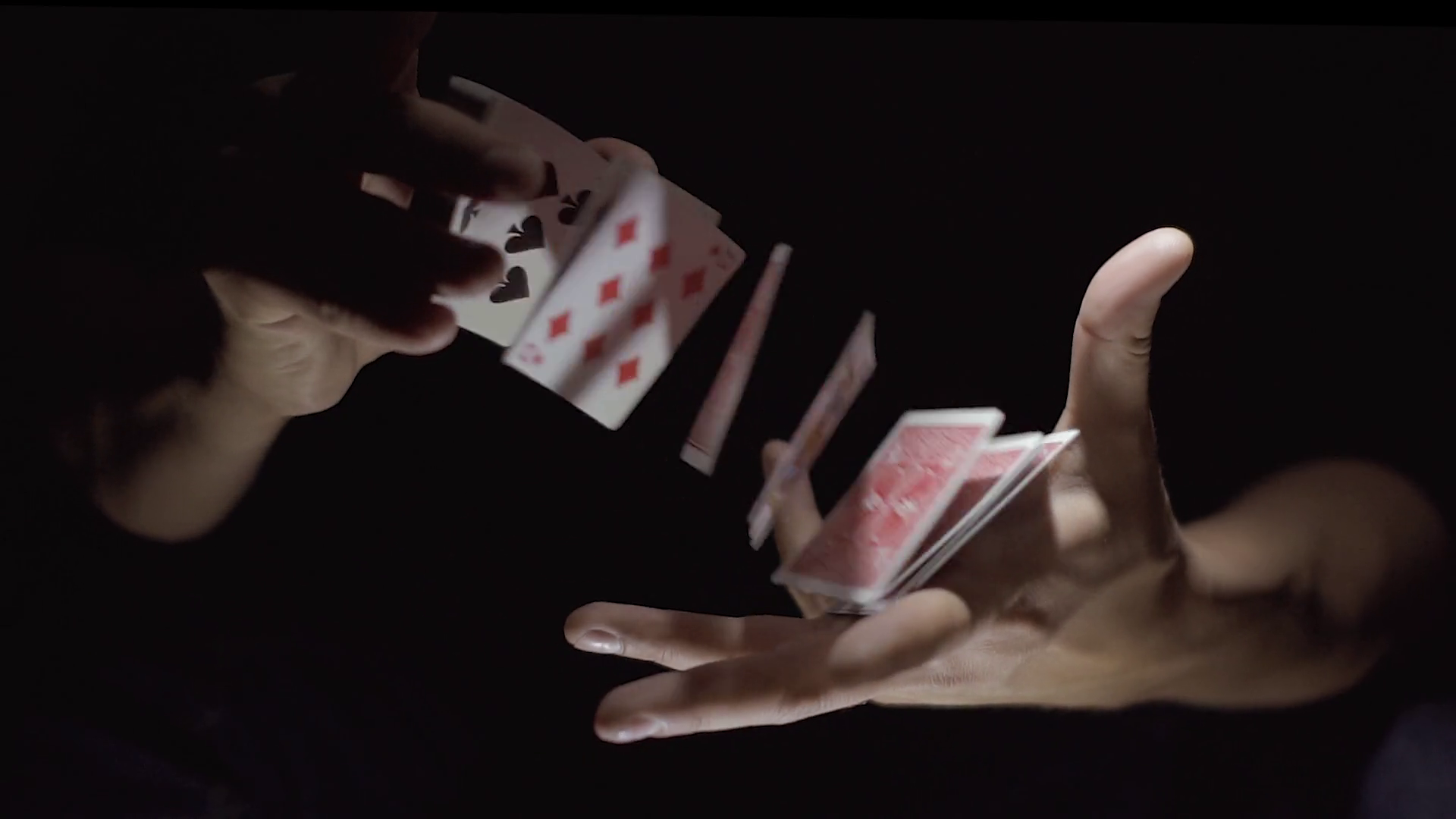 Closeup Cards Fly From Hand To Magician Stock Footage SBV323291400