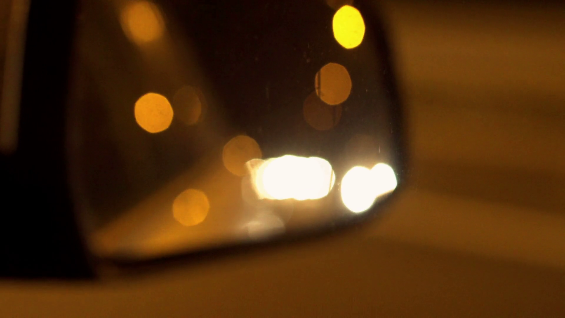 View of wing mirror at night, steadycam shot Stock Video Footage
