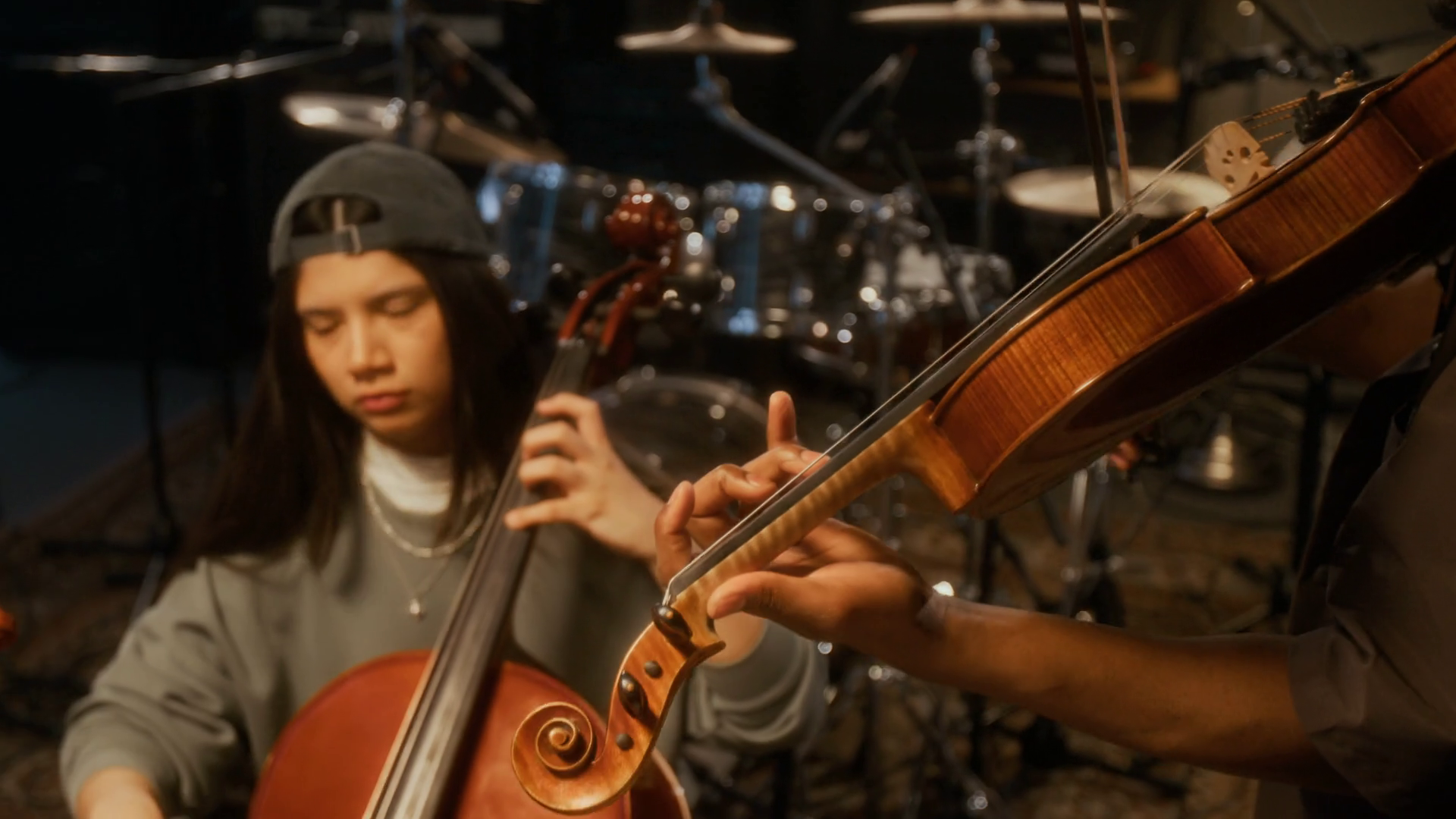 Group Of Three Young People Playing String Stock Footage SBV-352631190 ...