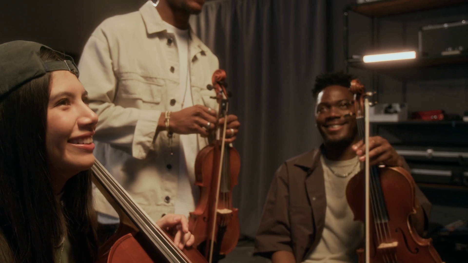 Group Of Young People String Trio Enjoying Stock Footage SBV-352630912 ...