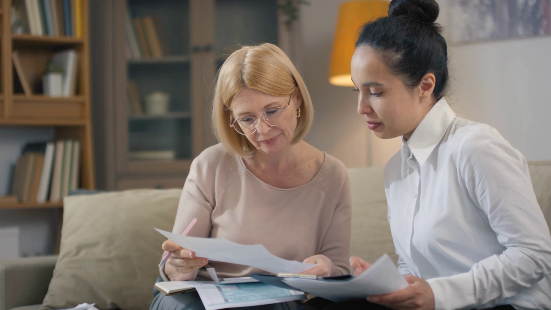Medium Closeup Of Young Mixed Race Financial Consultant In White Shirt