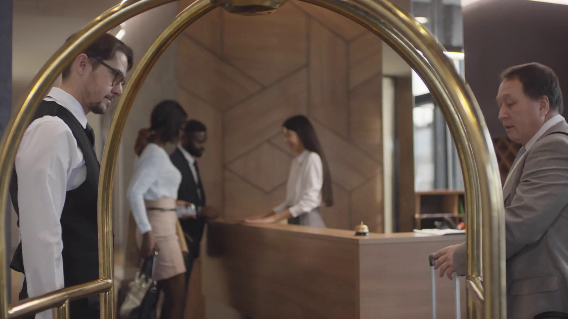 Tracking Shot Of Professional Hotel Porter Stock Footage SBV-338117232 ...