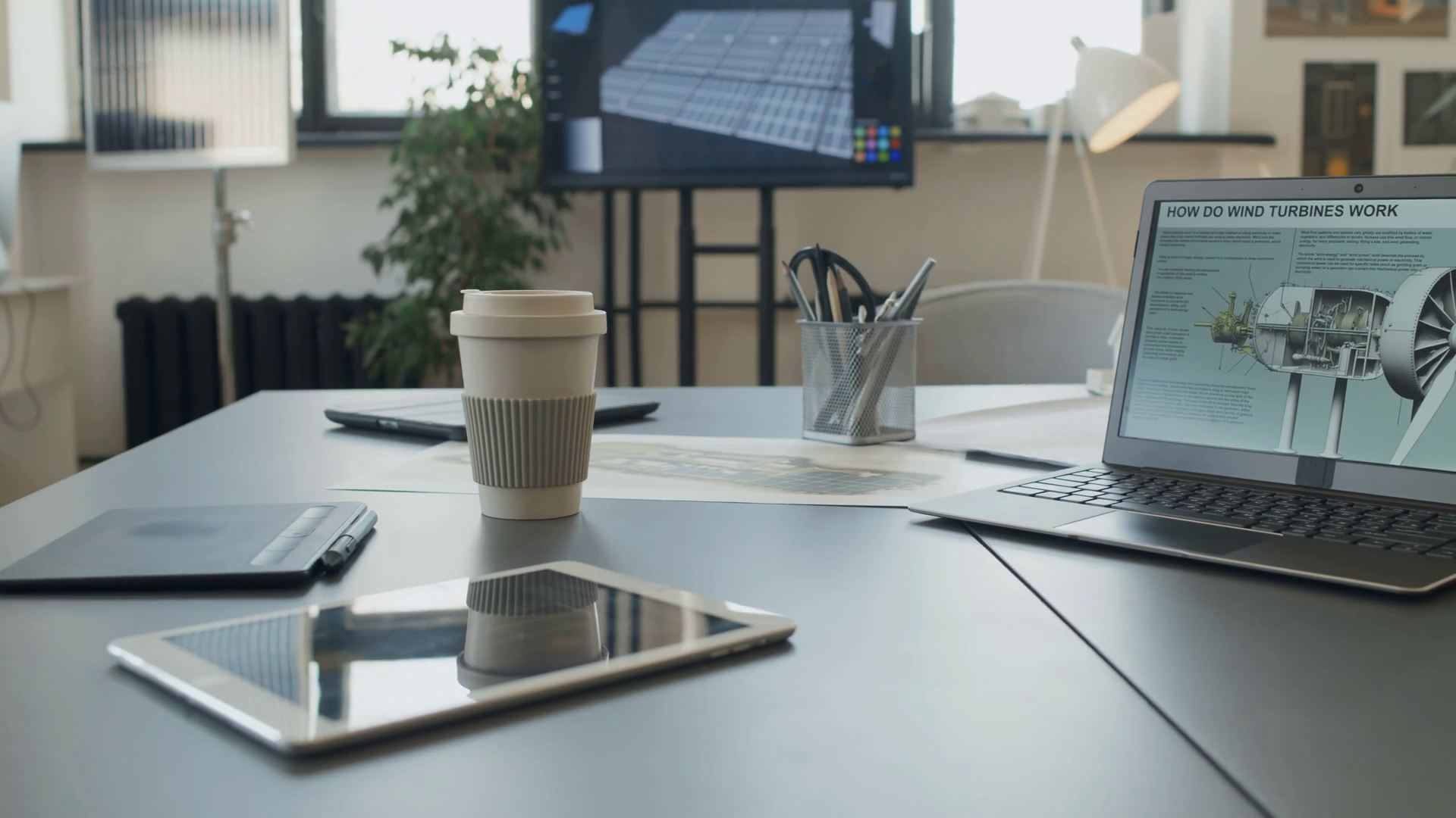 Close-up Shot Of Desk Of Engineer At Stock Footage SBV-347677779