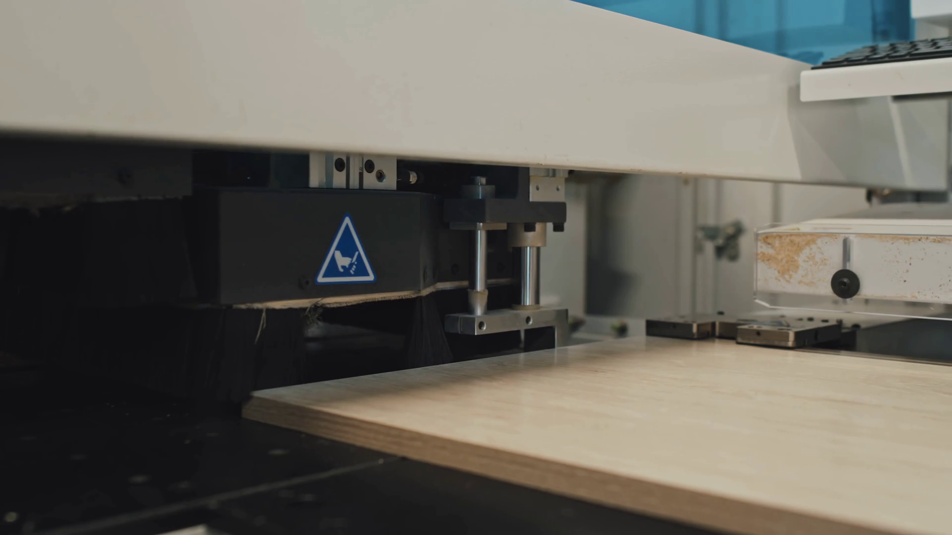 Close Up Shot Of Automated Wood Finishing Stock Footage SBV347302733