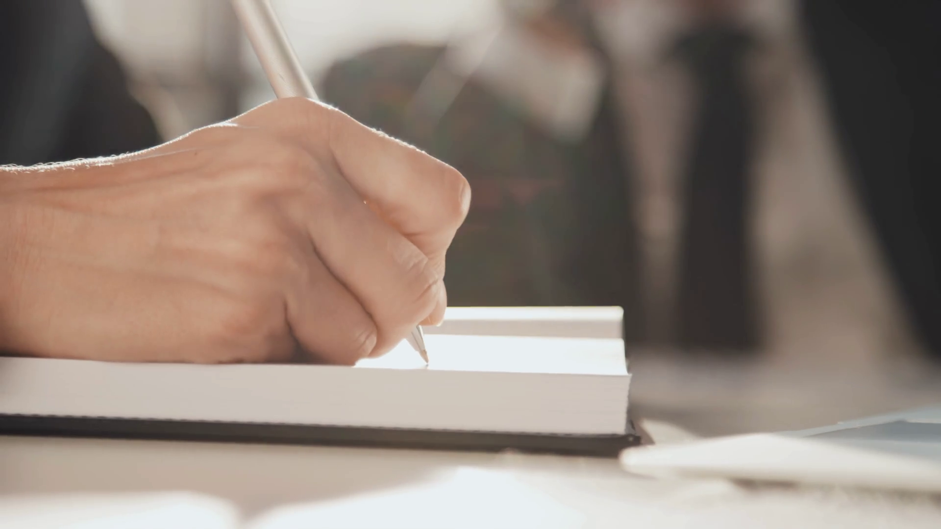 Close Up Side Slowmo Of Female Hand Writing Stock Footage SBV-348602450 ...