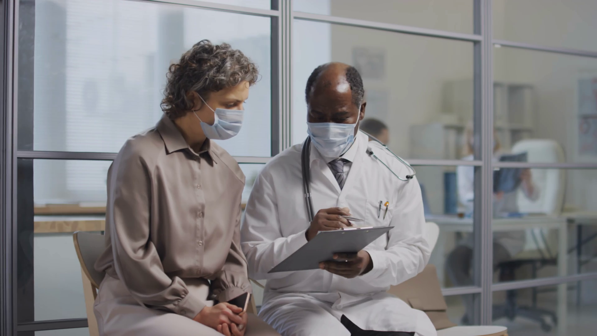 Medium Pan Shot Of Black Male Doctor Stock Footage SBV-348622096 ...