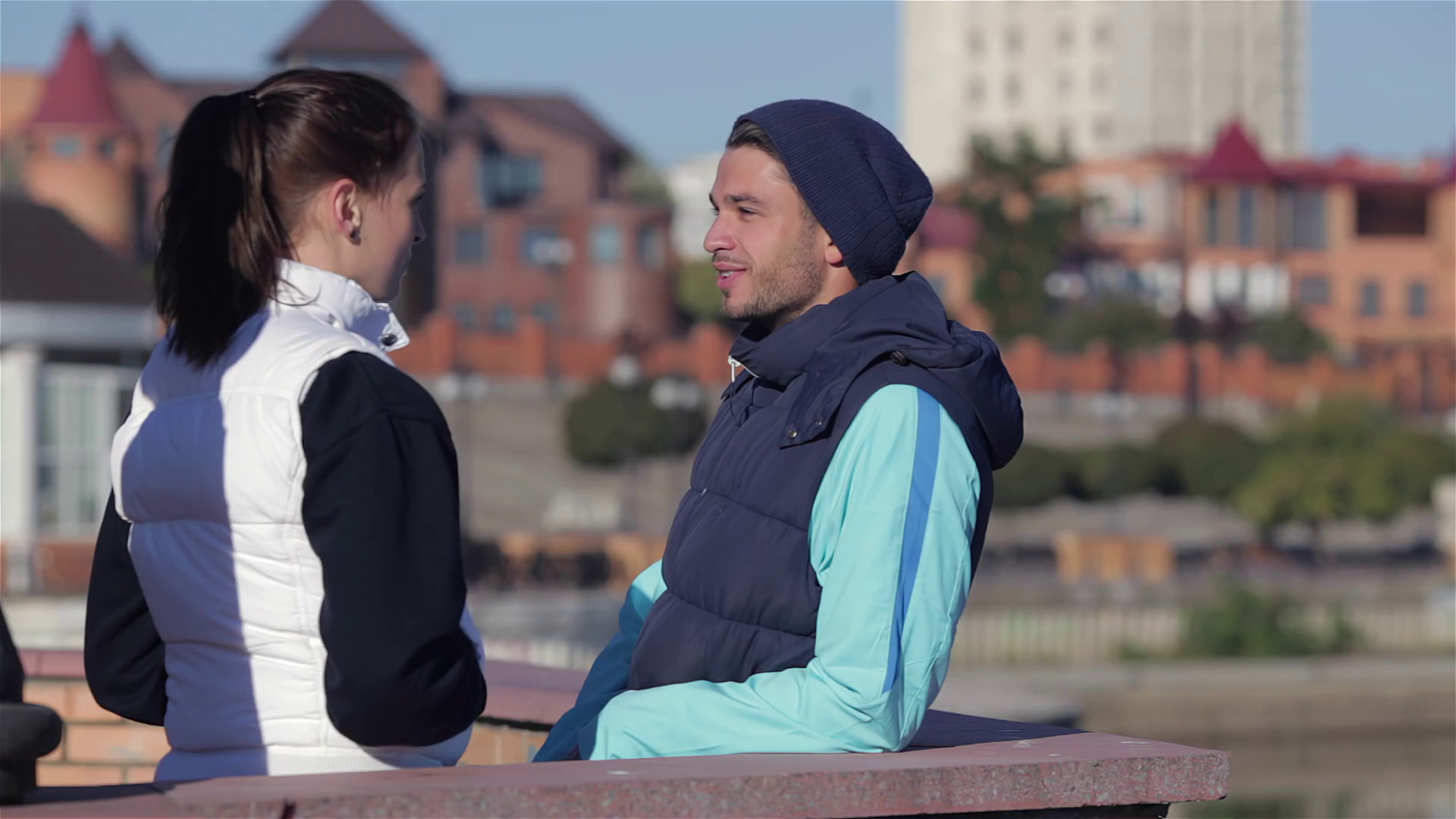 Man Woman Talking Jogging Stock Footage SBV-348519474 - Storyblocks