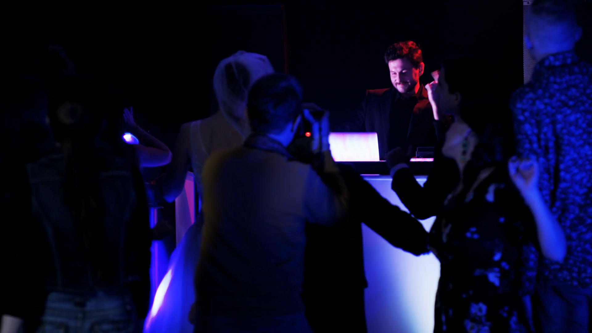 Man is Recording the Wedding Party With a Video Camera Stock Video