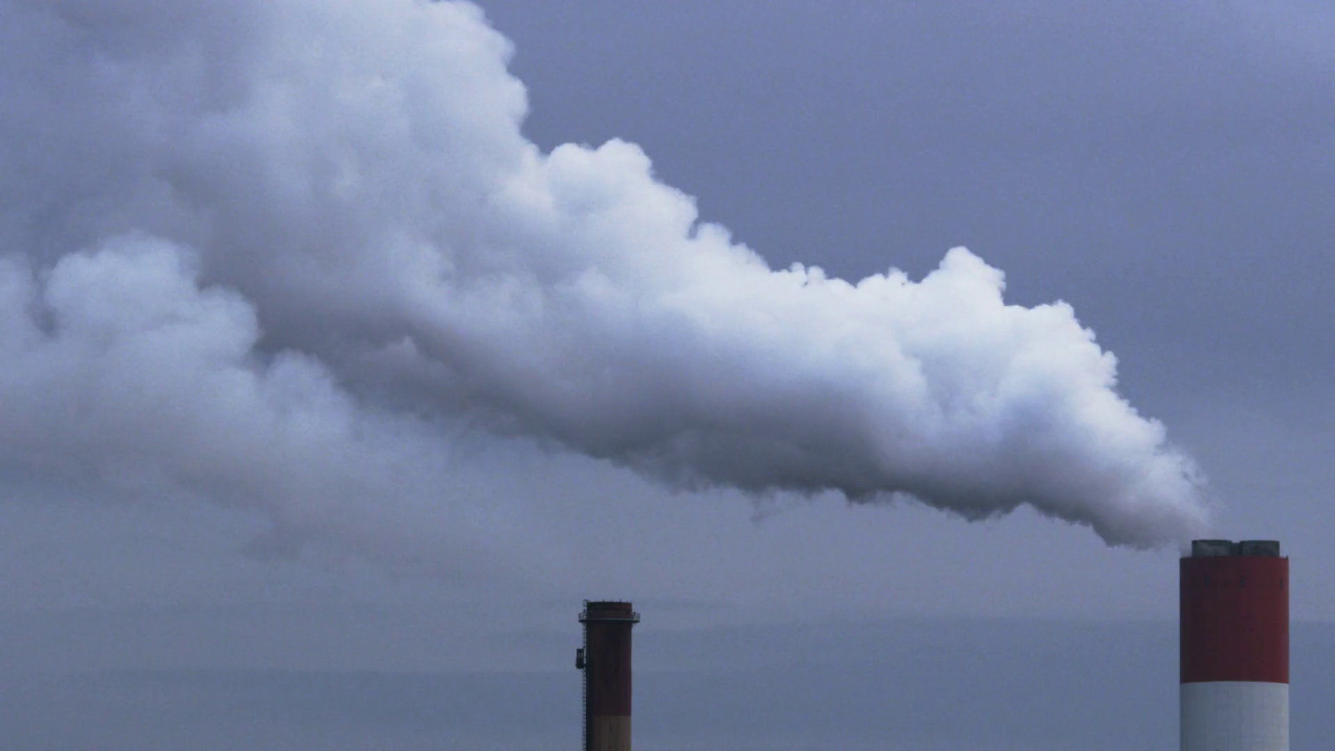 Thick Grey Smoke From Industrial Chimney Stock Footage SBV-317666740 ...