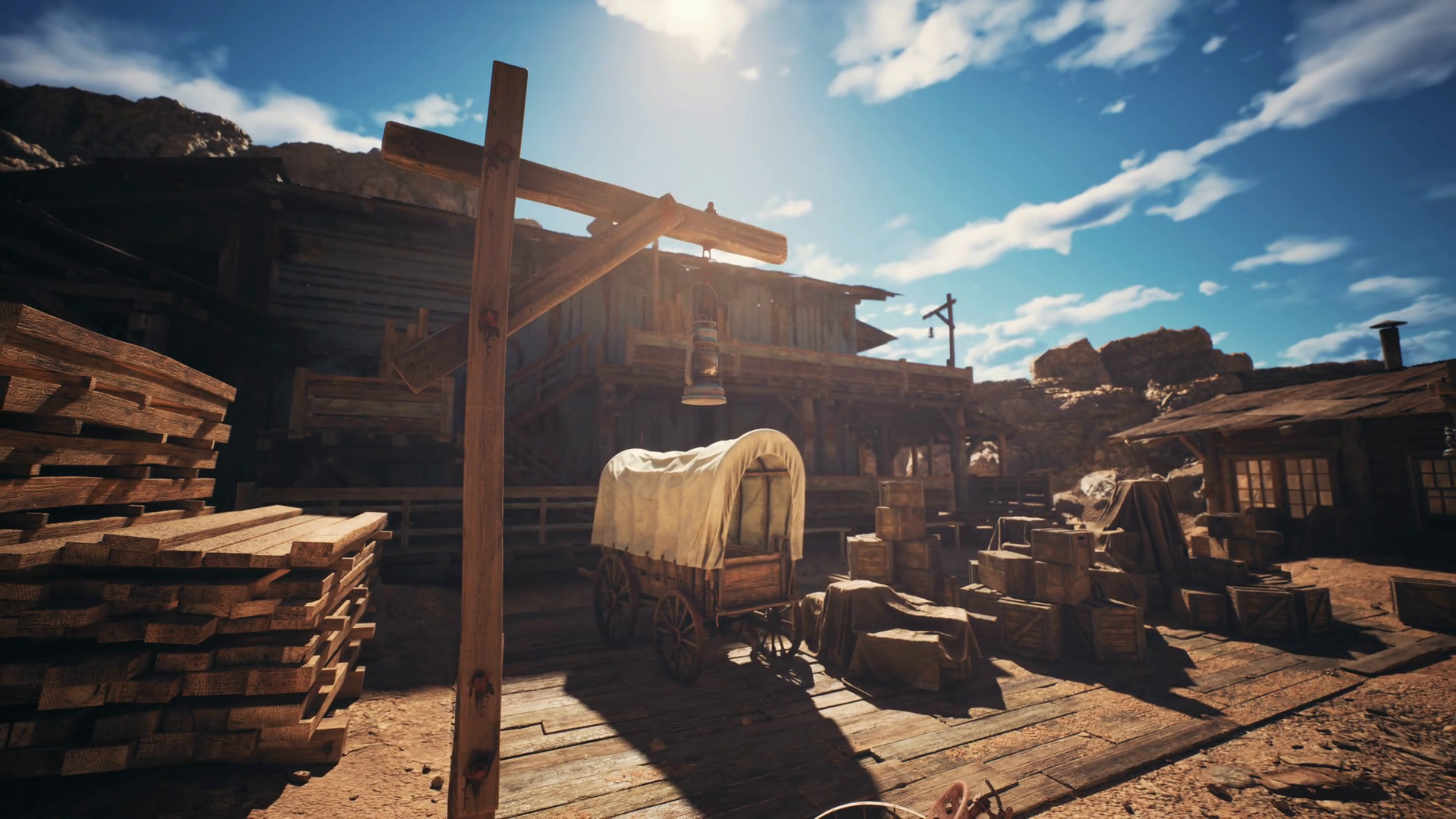 A Rustic Western Town With Wooden Structures Stock Motion Graphics SBV ...