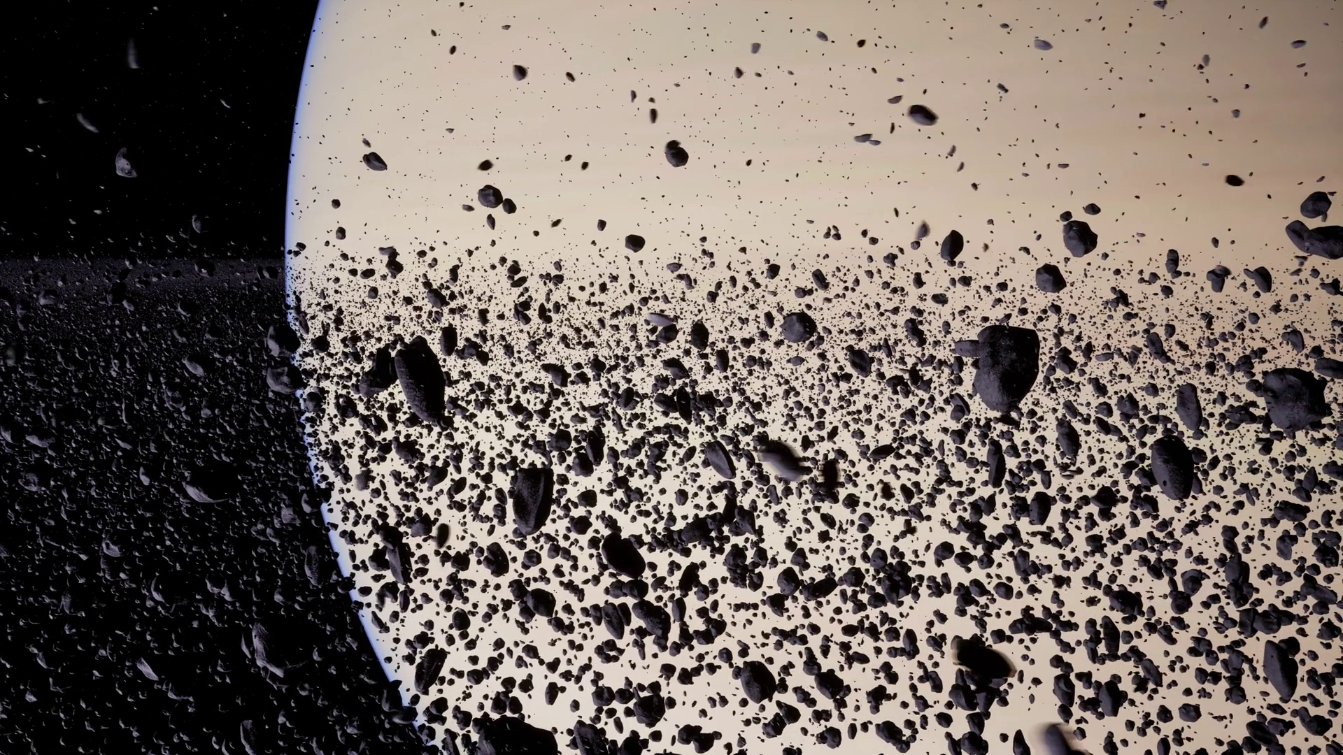 Saturns Majestic Rings With Rocky Debris In Stock Motion Graphics SBV ...