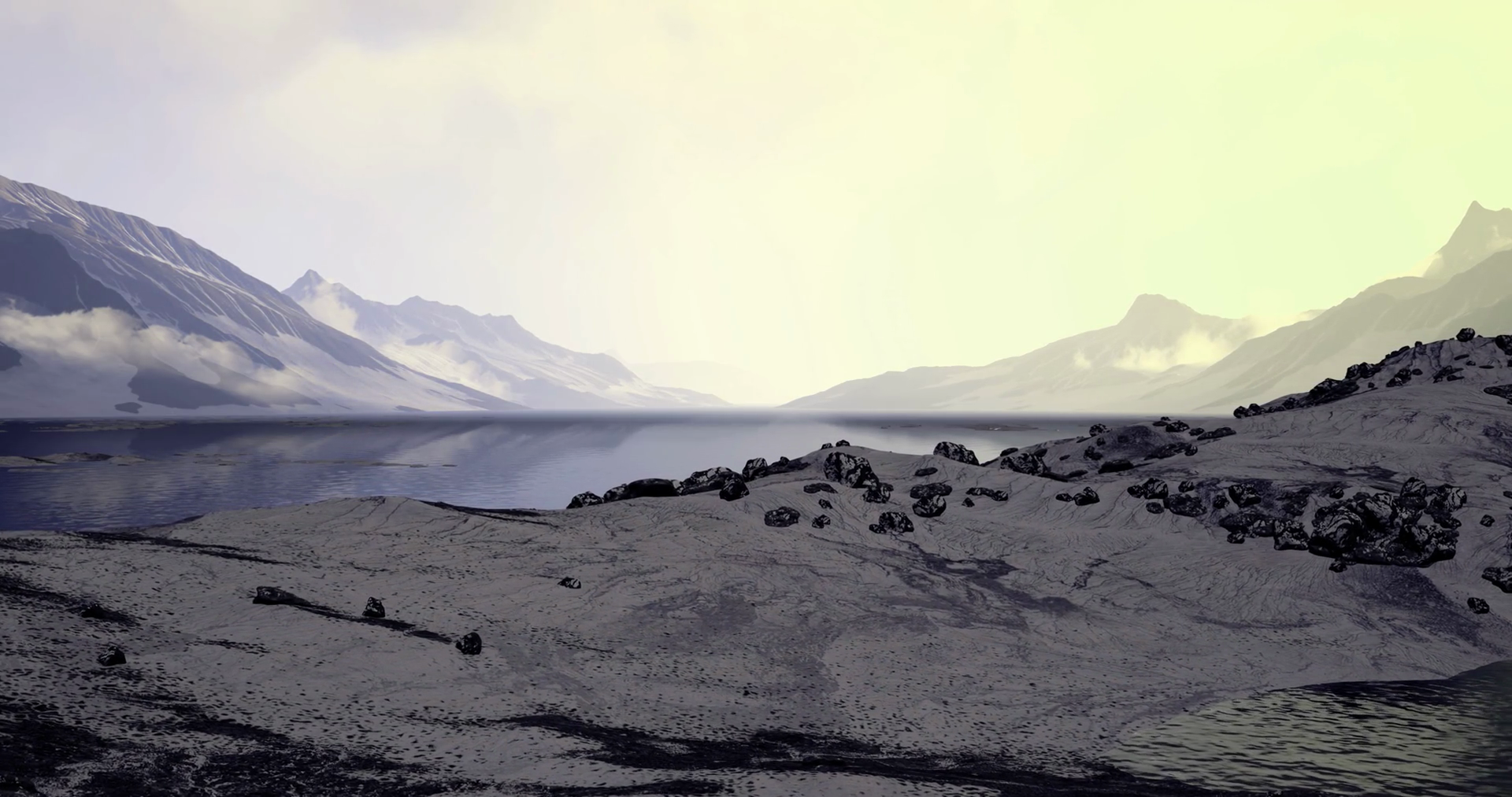 Majestic Mountain Landscape With Calm Water Stock Motion Graphics SBV ...