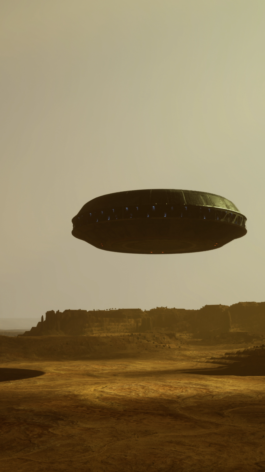 Mysterious Ufo Hovers Above Desert Landscape Stock Footage SBV ...