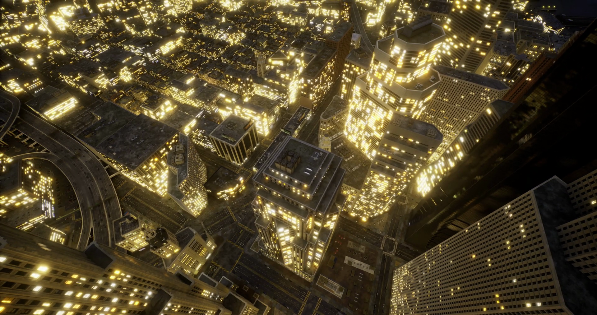 City Skyline Illuminated At Night Showcasing Stock Motion Graphics SBV ...