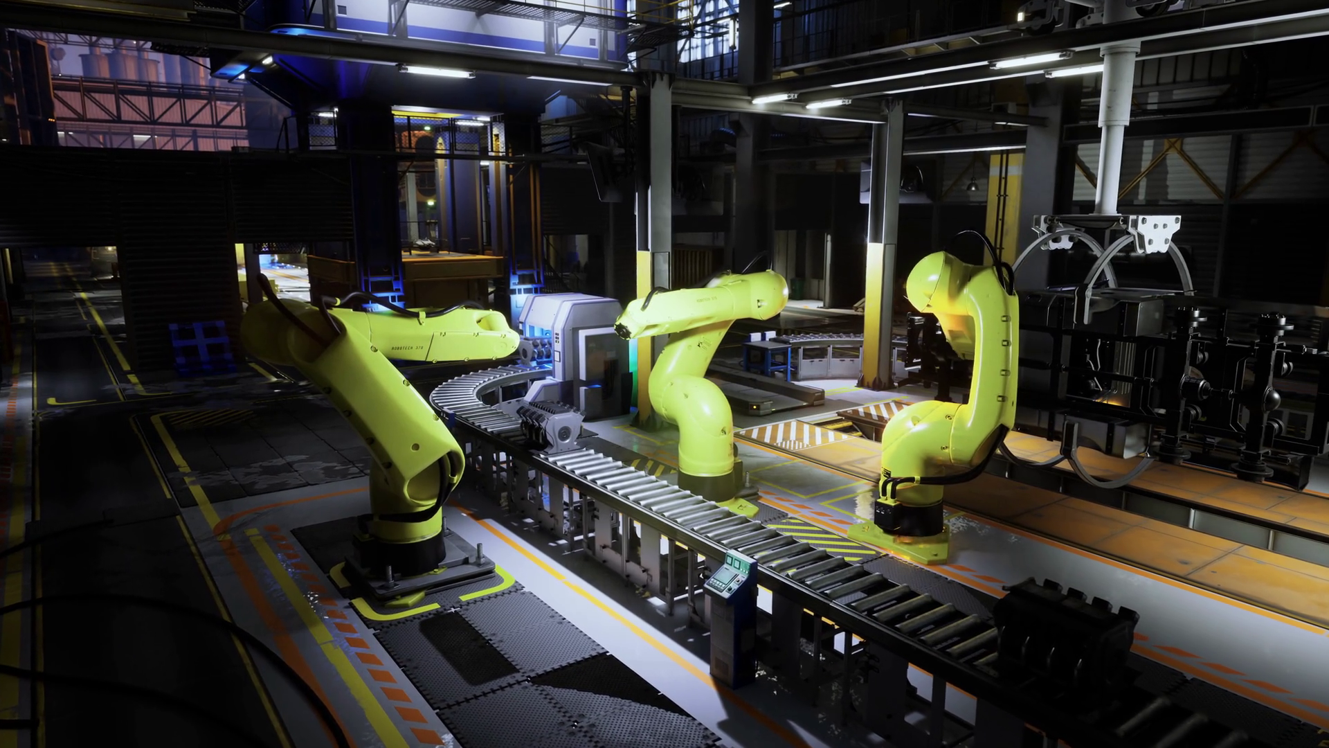 Robotic Arms Operate On Assembly Line In Stock Motion Graphics SBV ...