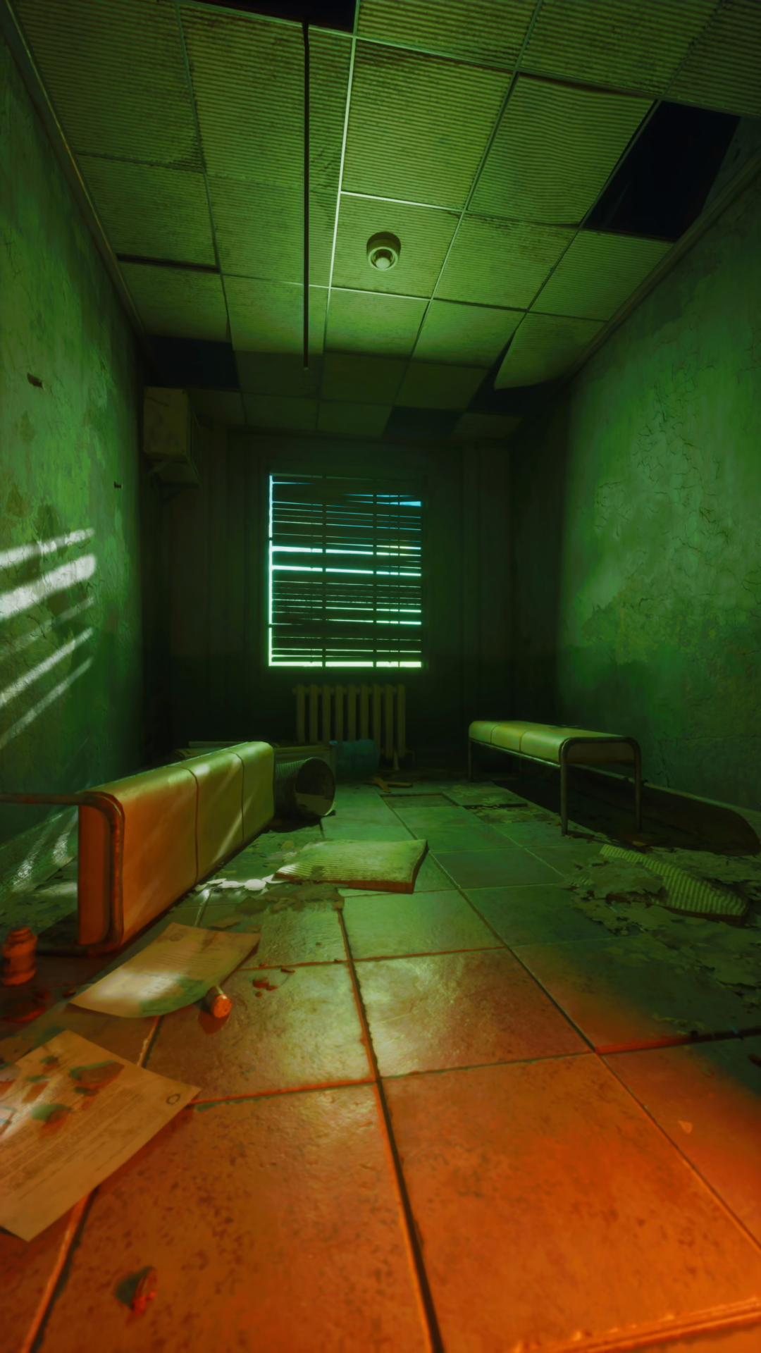 Abandoned Hospital Room With Benches Window Stock Footage SBV-353561017 ...