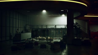 Store interior devastated by marauders during late night burglary event